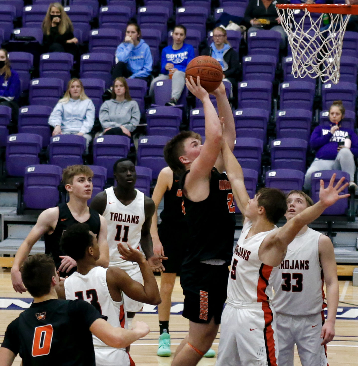 Wesley Wollan attempts a shot